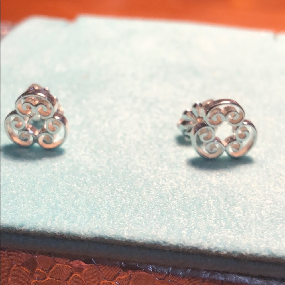 Tiffany & Co. Silver Swirl Earrings - Picture 4 of 5